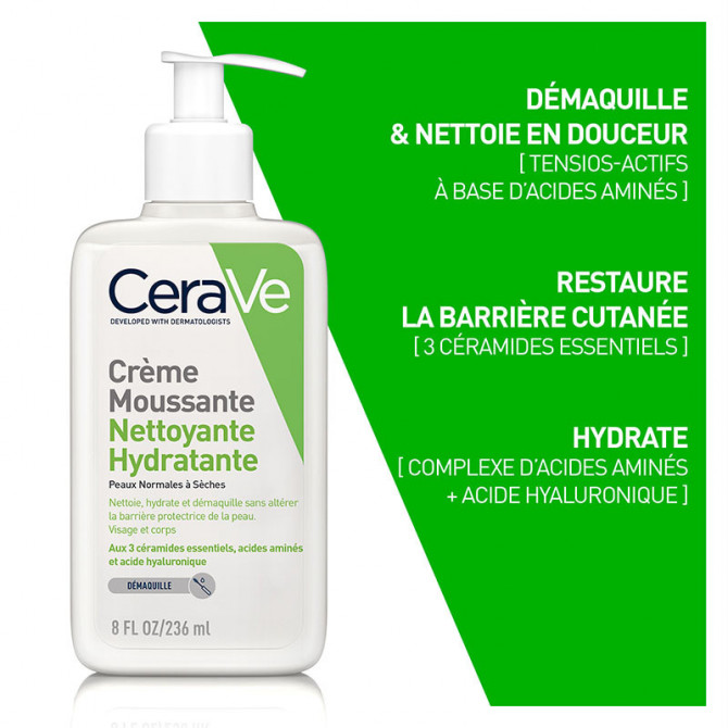 Crema detergente schiumogena idratante