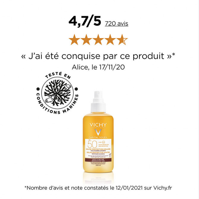 Capital Soleil Eau de Protection Solaire Hâle Sublimé SPF50
