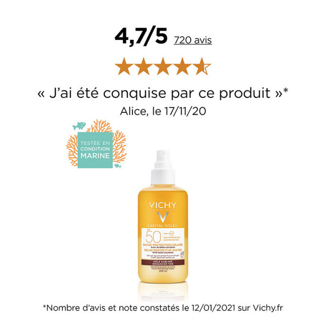 Capital Soleil Eau de Protection Solaire Hâle Sublimé SPF50