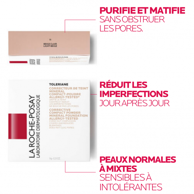 Tolériane Poudre Compacte Correcteur de Teint 11 BEIGE CLAIR