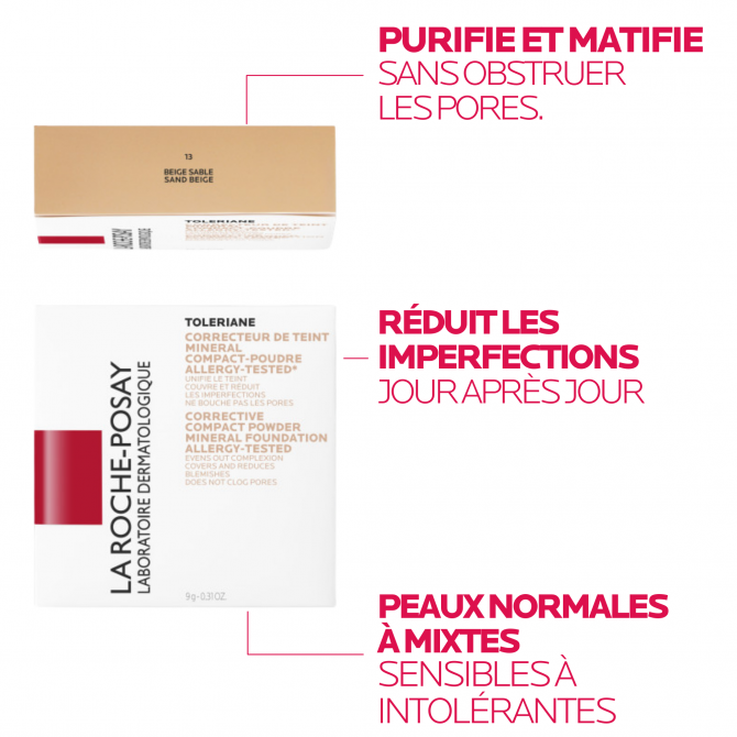 Tolériane Poudre Compacte Correcteur de Teint 13 BEIGE SABLE 