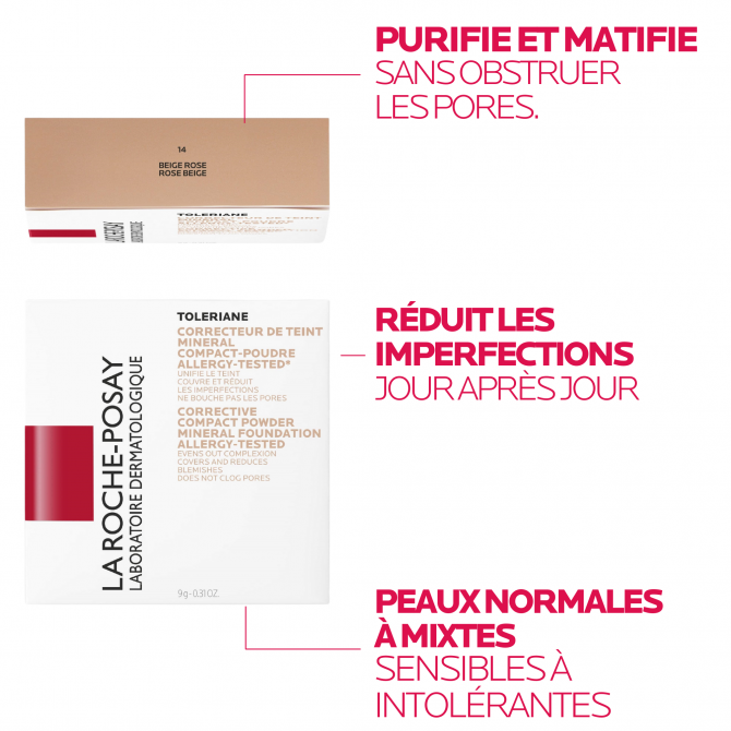 Tolériane Poudre Compacte Correcteur de Teint 14 BEIGE ROSE