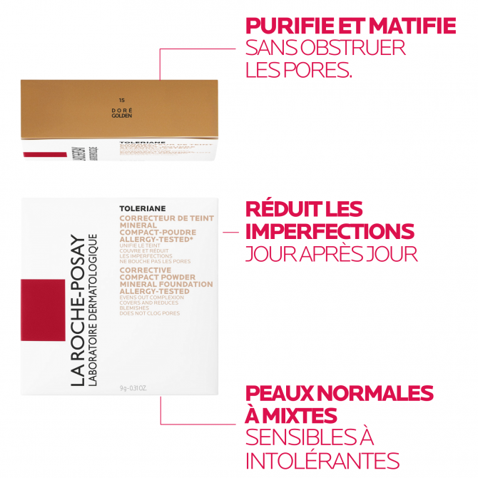 Tolériane Poudre Compacte Correcteur de Teint 15 DORÉ