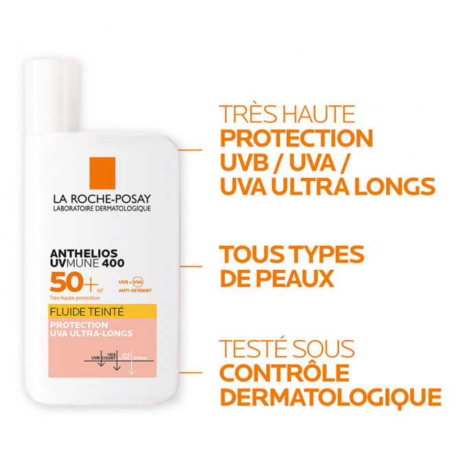 ANTHELIOS UVMUNE 400 FLUIDE TEINTE SPF50+ AVEC PARFUM