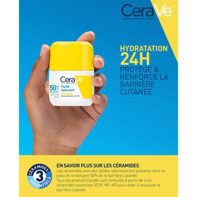 Fluide Hydratant Invisible SPF50 Haute Protection