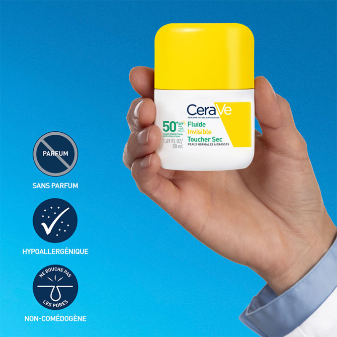 Fluide Invisible Toucher Sec SPF50+ Haute Protection